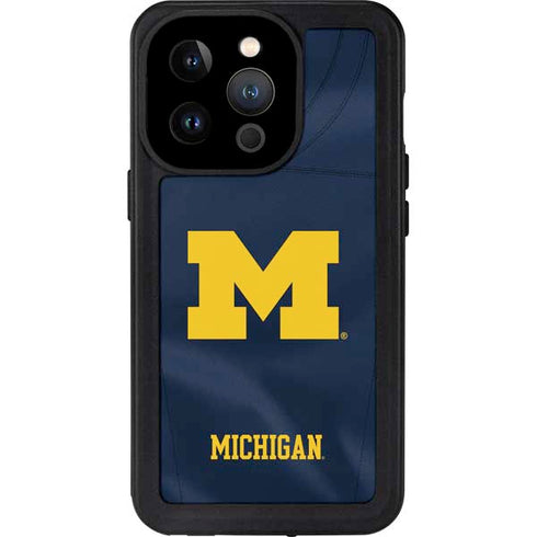 University of Michigan Blue Jersey iPhone 15 Pro Waterproof Case